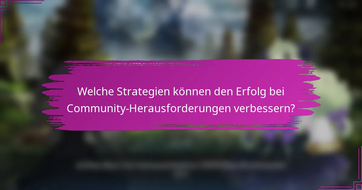 Welche Strategien können den Erfolg bei Community-Herausforderungen verbessern?
