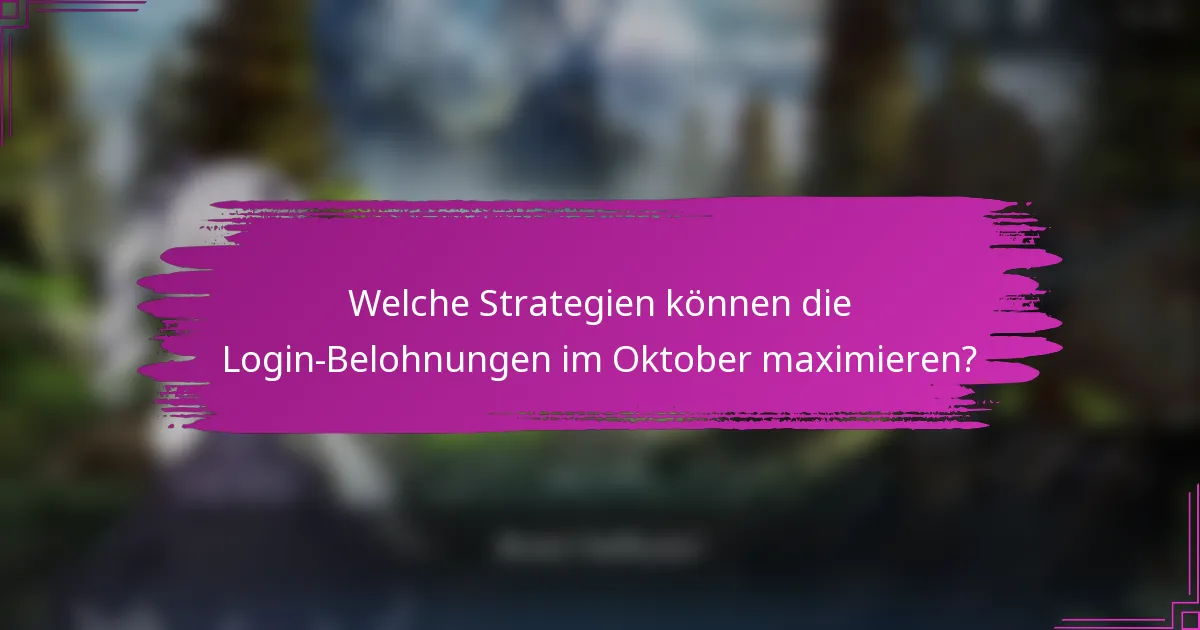 Welche Strategien können die Login-Belohnungen im Oktober maximieren?