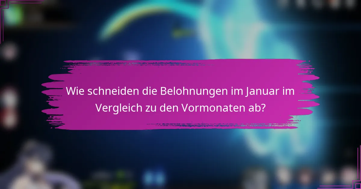 Wie schneiden die Belohnungen im Januar im Vergleich zu den Vormonaten ab?