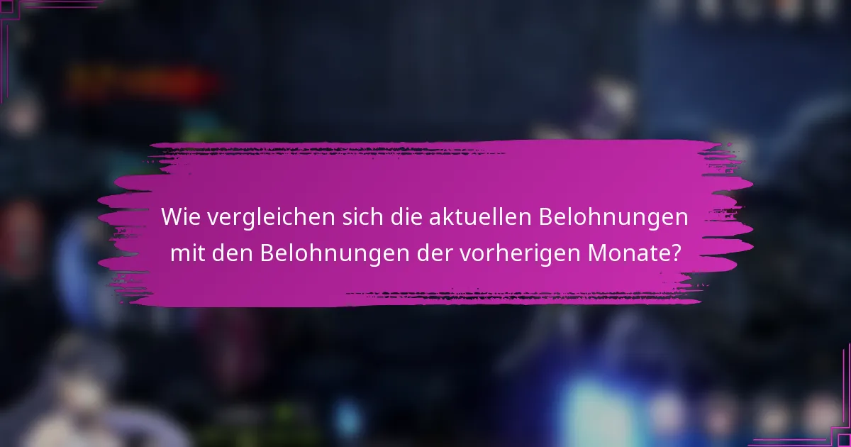 Wie vergleichen sich die aktuellen Belohnungen mit den Belohnungen der vorherigen Monate?