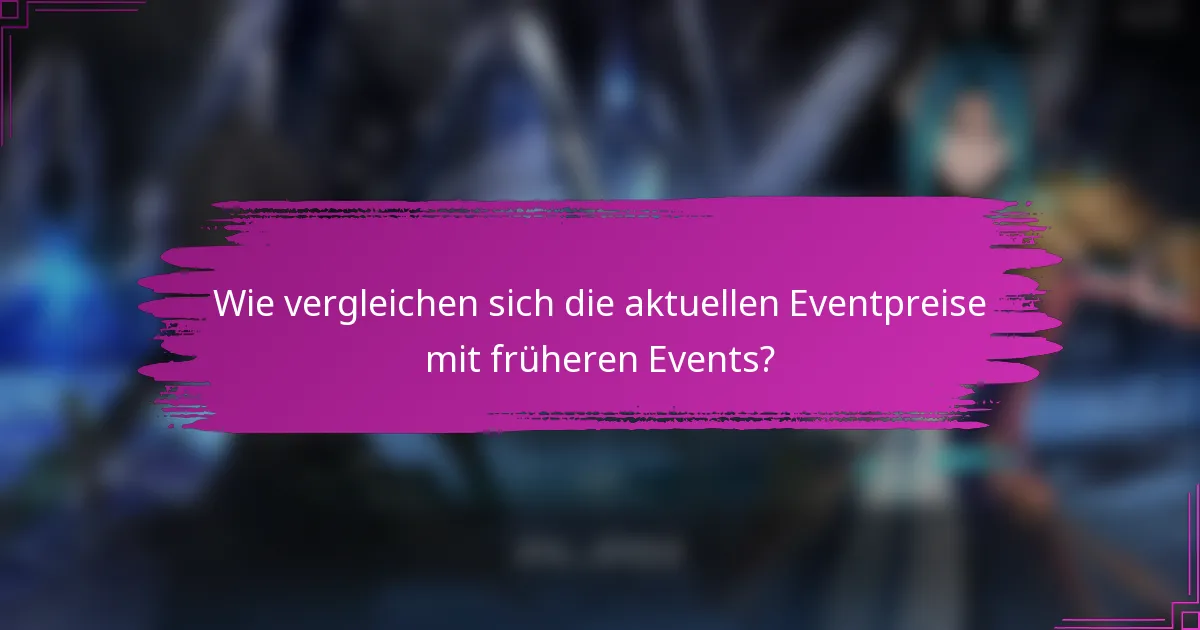 Wie vergleichen sich die aktuellen Eventpreise mit früheren Events?