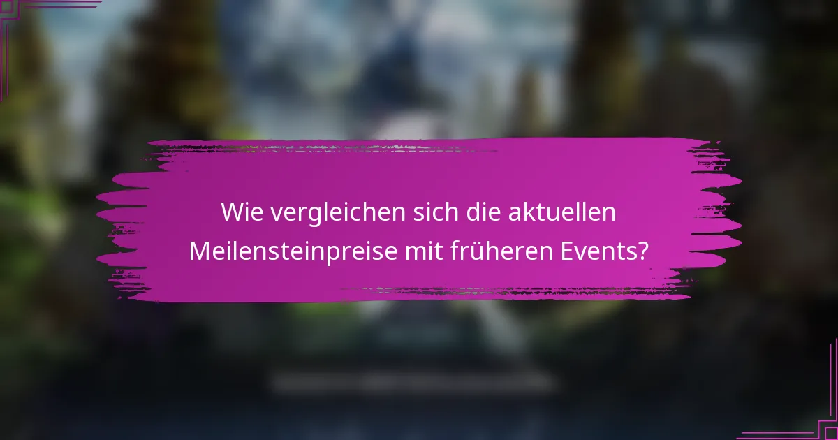 Wie vergleichen sich die aktuellen Meilensteinpreise mit früheren Events?